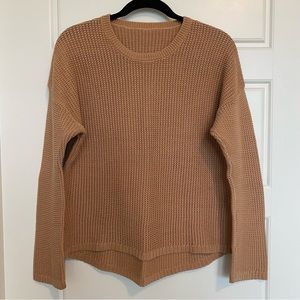 Lululemon 100% Cotton Open Knit Neutral Crewneck Sweater